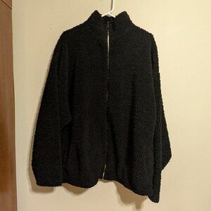 ASOS - Black Full Zip Sherpa Jacket Size 3XL